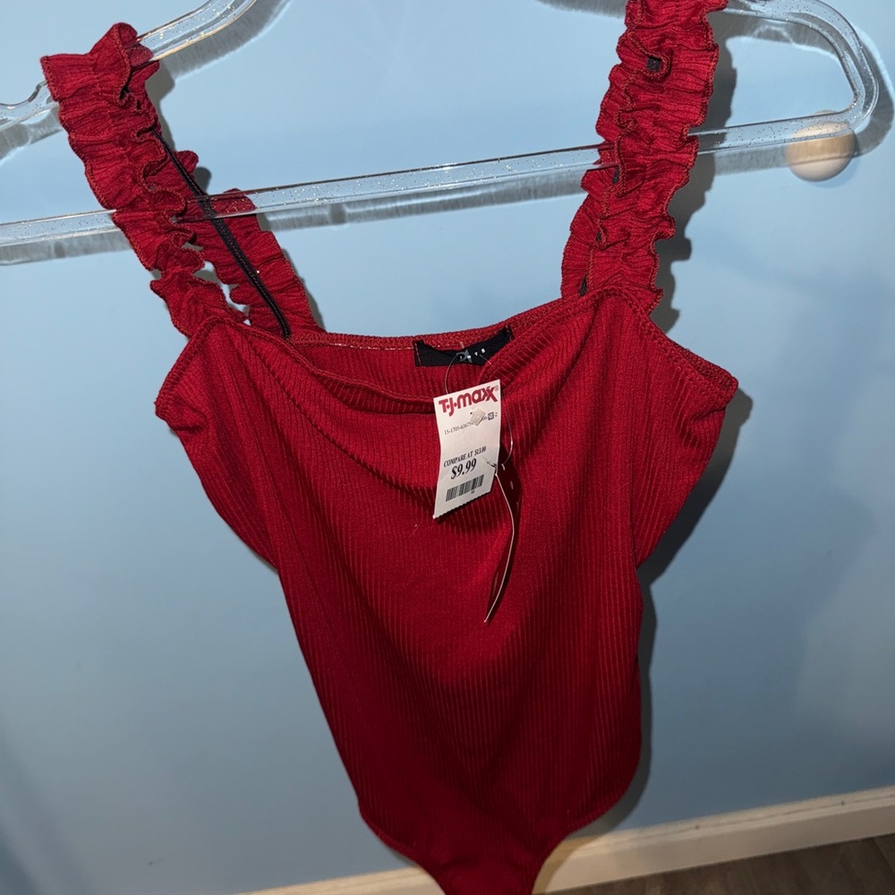 T.J.Maxx Vibrant Red Ribbed Top